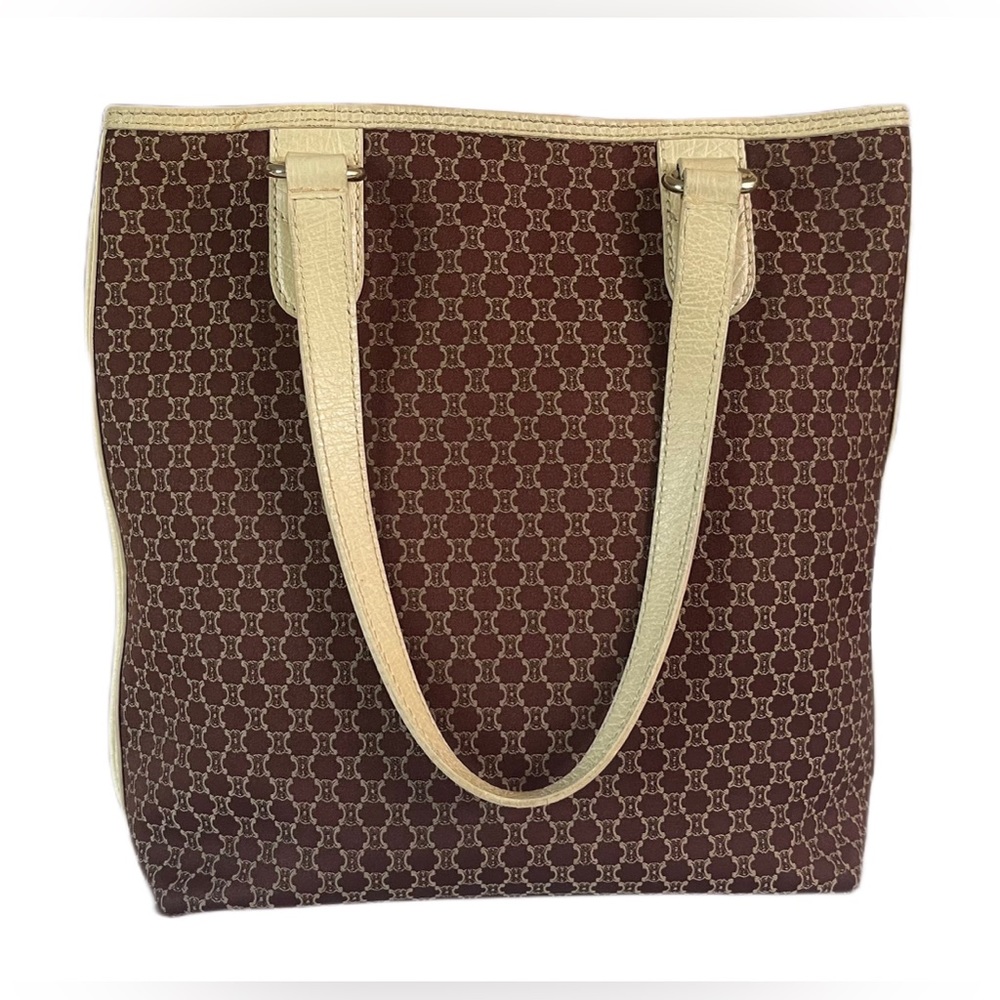Vintage Rare Celine Macadam Small Brown Canvas Shoulder Bag - Picture 4 of 17